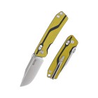 SRM Folding Knife 7228 Yellow - [6.61 inch, G10 Handle, Ambi Lock, Fine Edge]
