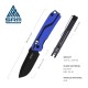 SRM Folding Knife 7228-GI Blue/Black - [6.61 inch, G10 Handle, Ambi Lock, Fine Edge, Medium Size]