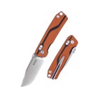 SRM Folding Knife 7228GJ Orange - 6.61 inch, G10 Handle, Ambi Lock, Fine Edge