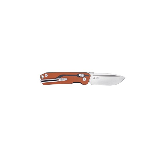 SRM Folding Knife 7228-GJ Orange/Silver - [6.61 inch, G10 Handle, Ambi Lock, Fine Edge, Medium Size]