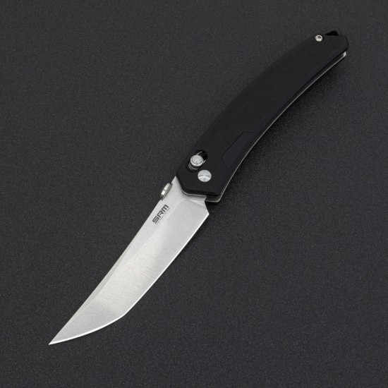 SRM Folding Knife 9211 Black - [8.33 inch, G10 Handle, Ambi Lock, Fine Edge]