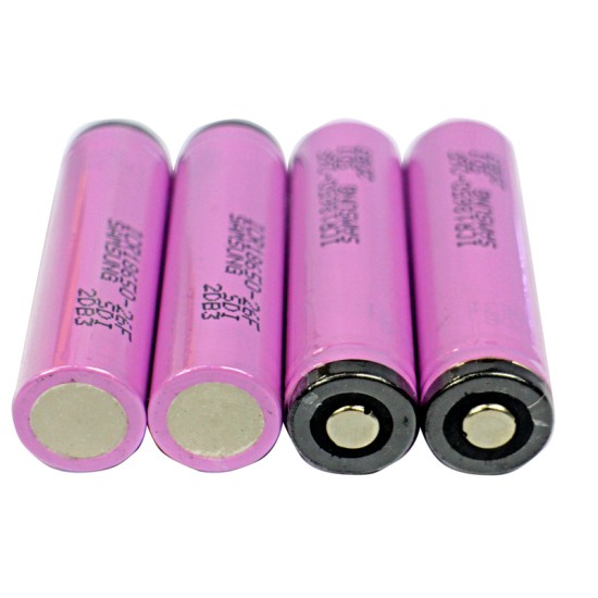 Samsung 18650 2600mAh 3.7v Protected Rechargeable Li-ion Batteries Pair (Button Top)