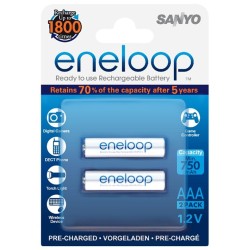 Sanyo Eneloop AAA 800mAh Rechargeable Ni-MH Batteries (2-Pack)