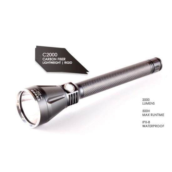 Solarforce C2000 Carbon Fiber LED Search Light Limited Edition (Neutral White, 2000 Lumens, 3x18650)