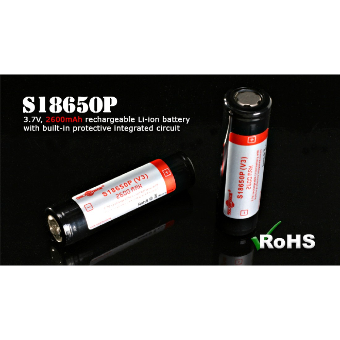 Solarforce 18650 2600mah Rechargeable 3.7V Lithium-ion Battery ...