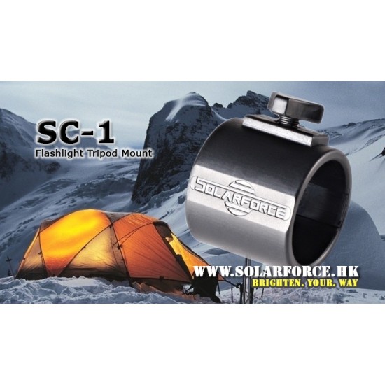 Solarforce SC-1 Flashlight Tripod Mount Adapter (fits to all standard flashlights)