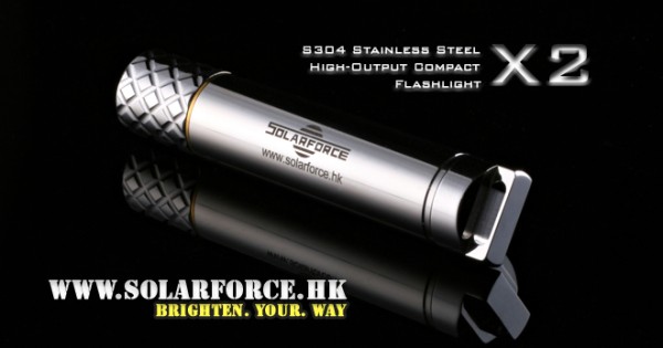 Solarforce X2 - AA Stainless Steel Keychain Flashlight with 100 Lumens ...