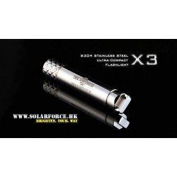 Solarforce X3 - Stainless Steel AAA Keychain Torch (50 Lumens, 1xAAA)