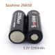 Soshine 26650 LiFePO4 3.2V 3200mAh Protected Batteries (Pair)