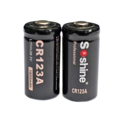 Soshine CR123A 3V 1600mAh Primary Lithium Batteries (Pair)