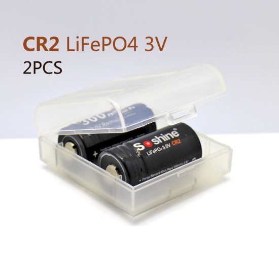 Soshine 15266 (IFR CR2) LiFePO4 3V 300mAh Protected Batteries (Pair)