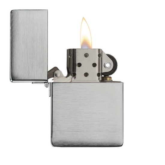 Zippo 1935 Replica Original Brushed Chrome Windproof Pocket Lighter, 1935.25