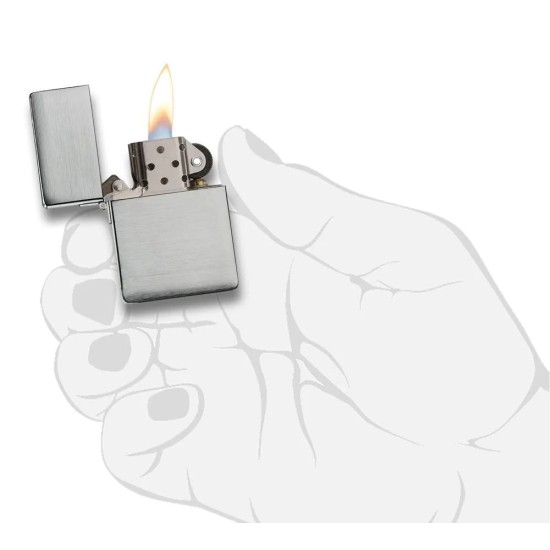 Zippo 1935 Replica Original Brushed Chrome Windproof Pocket Lighter, 1935.25