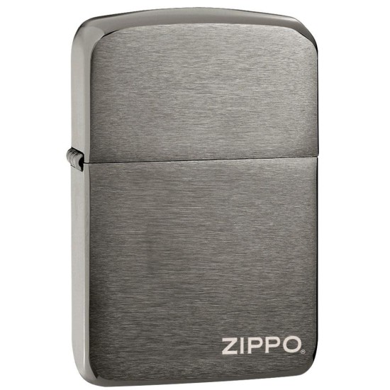 Zippo 1941 Replica Black Ice Zippo Logo Windproof Pocket Lighter, 24485