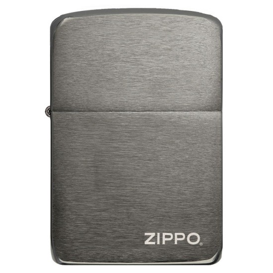 Zippo 1941 Replica Black Ice Zippo Logo Windproof Pocket Lighter, 24485