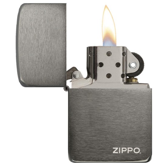 Zippo 1941 Replica Black Ice Zippo Logo Windproof Pocket Lighter, 24485