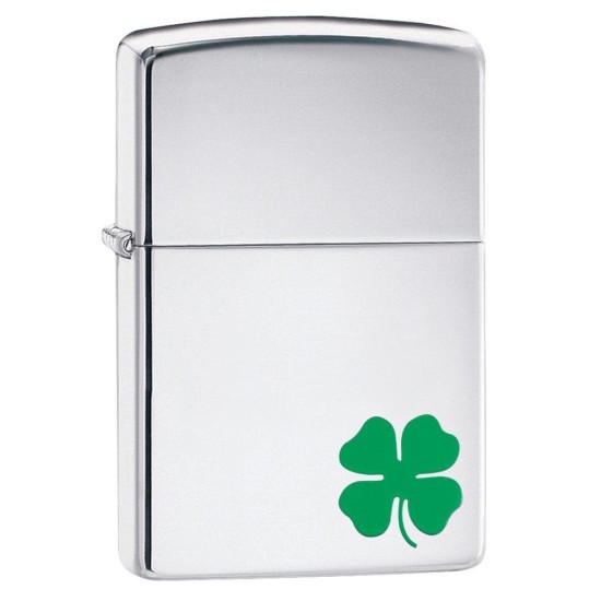 Zippo Bit O Luck Classic High Polish Chrome Windproof Pocket Lighter, 24007
