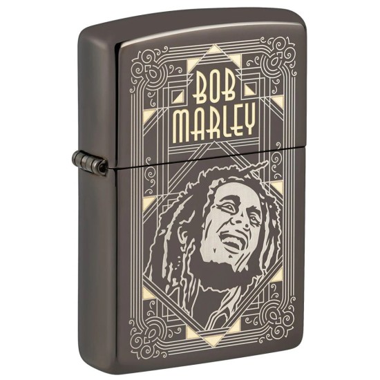 Zippo Bob Marley Classic Black Ice Windproof Pocket Lighter, 49825