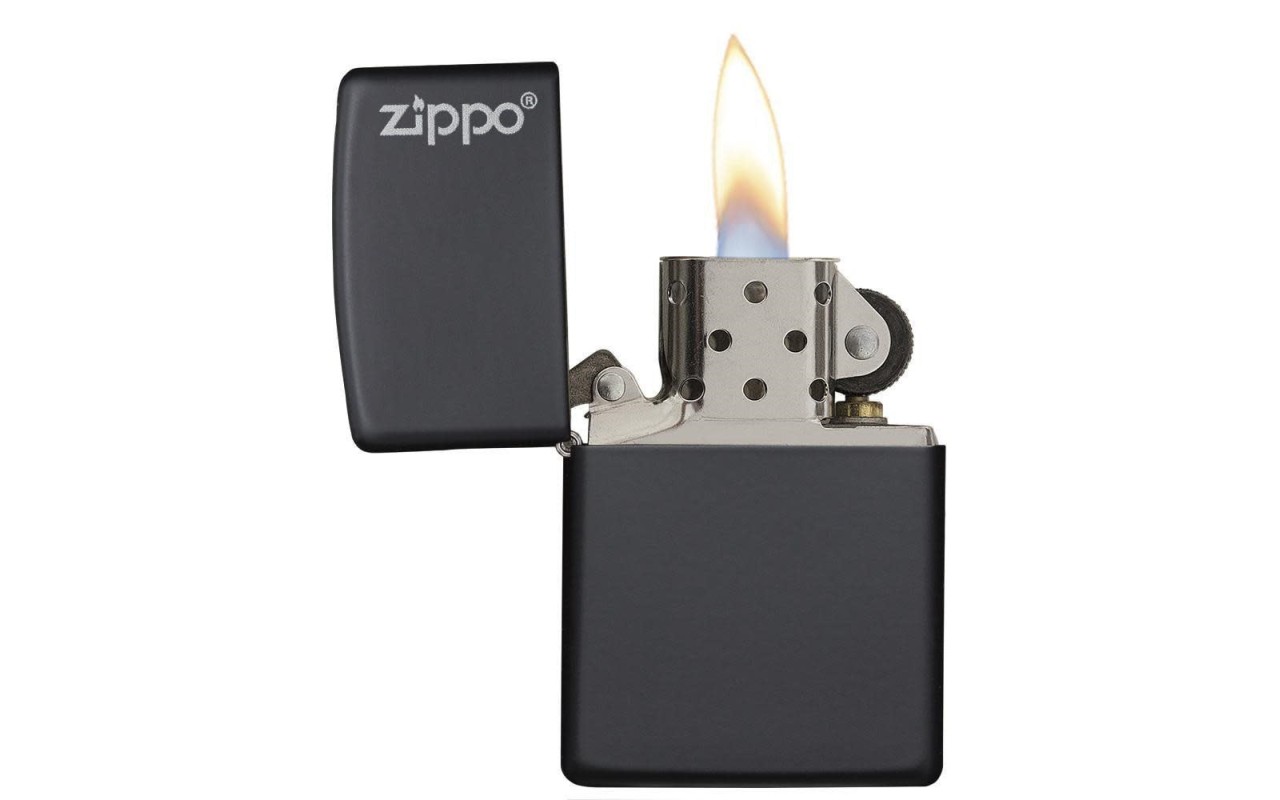 Zippo Classic Black Matte With Zippo Logo Windproof Pocket Lighter
