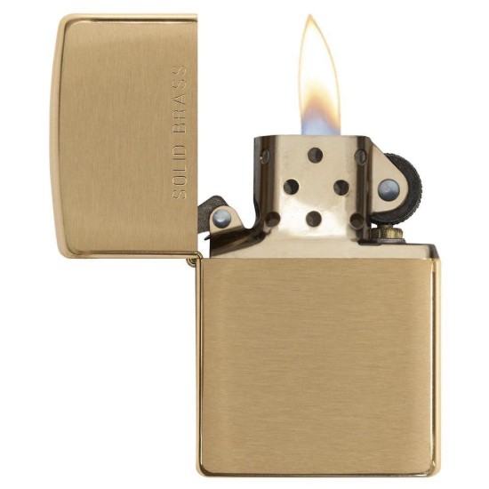 Zippo Classic Brushed Solid Brass Windproof Pocket Lighter, 204