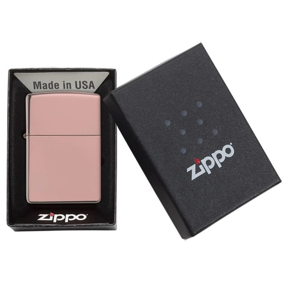 Zippo Classic High Polish Rose Gold Windproof Pocket Lighter, 49190