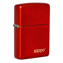 Zippo Classic Metallic Red Zippo Logo Windproof Pocket Lighter, 49475ZL