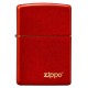 Zippo Classic Metallic Red Zippo Logo Windproof Pocket Lighter, 49475ZL