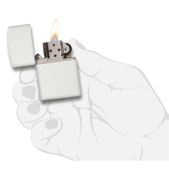 Zippo Classic White Matte Windproof Pocket Lighter, 214