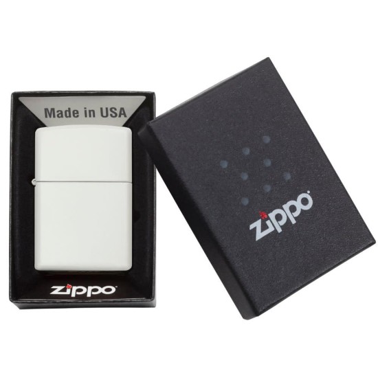 Zippo Classic White Matte Windproof Pocket Lighter, 214