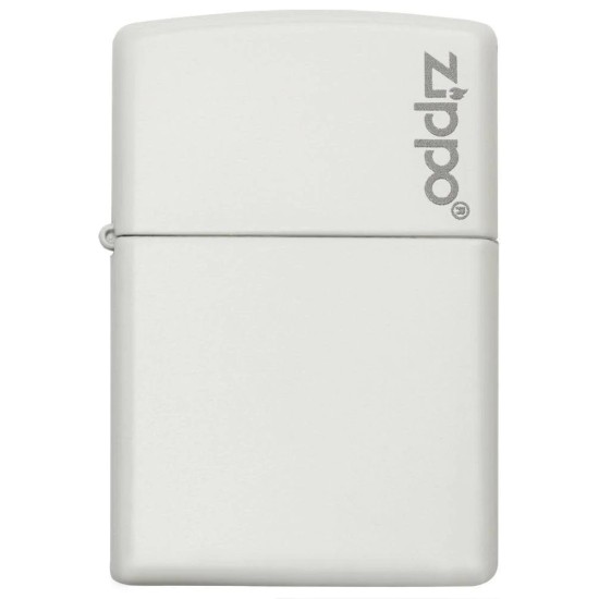 Zippo Classic White Matte Zippo Logo Windproof Pocket Lighter, 214ZL