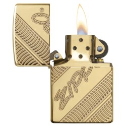 Zippo Coiled High polish Brass Windproof Pocket Lighter, 29625
