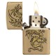 Zippo Dragon Design Classic Brushed Brass Windproof Pocket Lighter, 29725