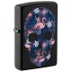 Zippo Flamingo Skull Design Classic Black Matte Windproof Pocket Lighter, 49771