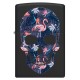 Zippo Flamingo Skull Design Classic Black Matte Windproof Pocket Lighter, 49771