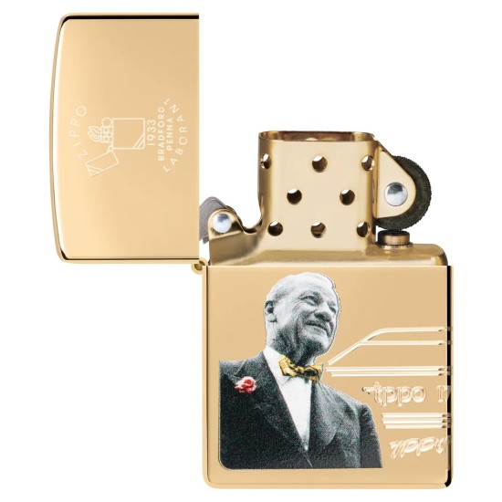 Zippo Founder's Day Collectible Armor High Polish Brass Windproof Pocket Lighter, 48716