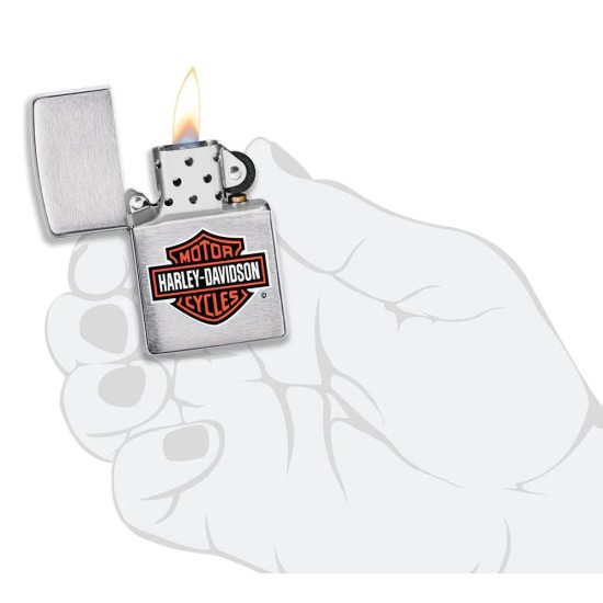 Zippo Harley-Davidson Bar And Shield Logo, High Polish Chrome Windproof Pocket Lighter, 200HD.H252