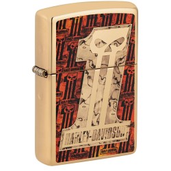 Zippo Harley-Davidson Classic High Polish Brass Windproof Pocket Lighter, 48361