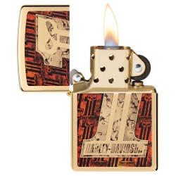 Zippo Harley-Davidson Classic High Polish Brass Windproof Pocket Lighter, 48361