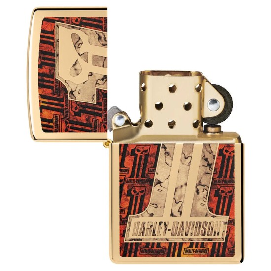 Zippo Harley-Davidson Classic High Polish Brass Windproof Pocket Lighter, 48361