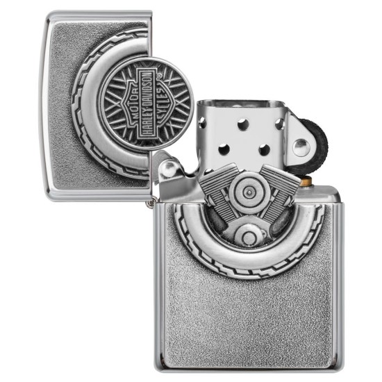Zippo Harley-Davidson Classic Street Chrome Windproof Pocket Lighter, 49175
