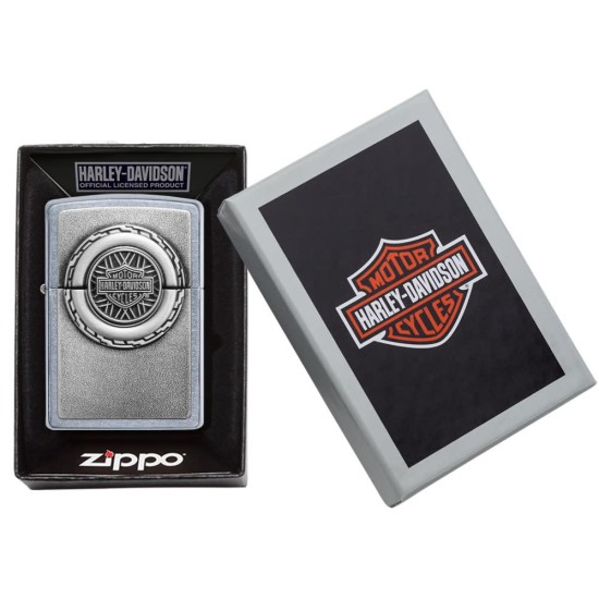 Zippo Harley-Davidson Classic Street Chrome Windproof Pocket Lighter, 49175