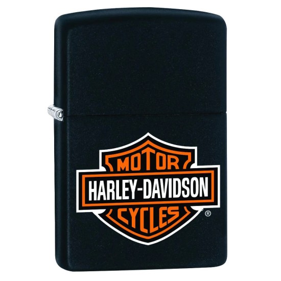 Zippo Harley Davidson Classic Black Matte Windproof Pocket Lighter, 218HD.H252-108784