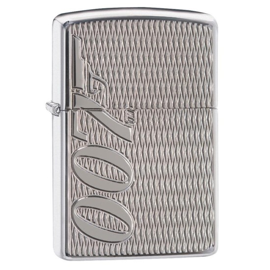 Zippo James Bond 007 Armor High Polish Chrome Windproof Pocket Lighter, 29550