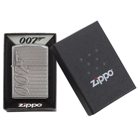 Zippo James Bond 007 Armor High Polish Chrome Windproof Pocket Lighter, 29550