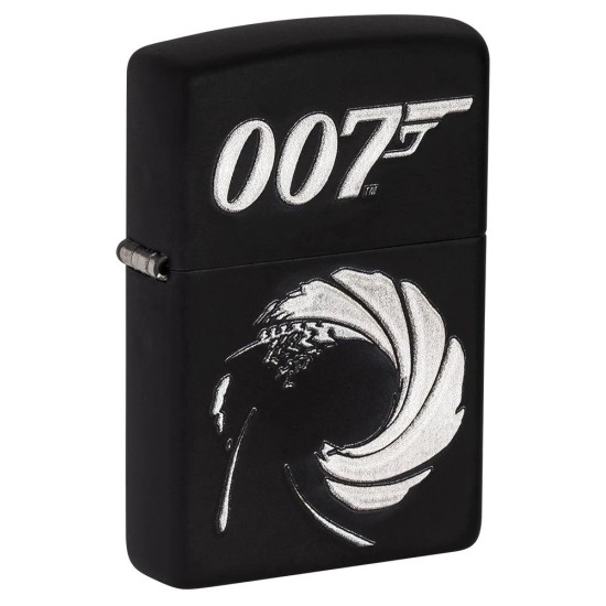 Zippo James Bond 007 Classic Black Matte Windproof Pocket Lighter, 49329