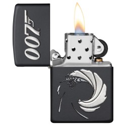 Zippo James Bond 007 Classic Black Matte Windproof Pocket Lighter, 49329