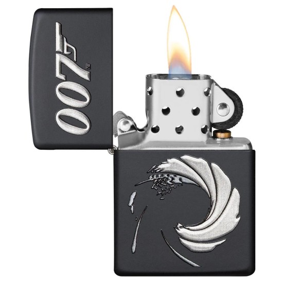 Zippo James Bond 007 Classic Black Matte Windproof Pocket Lighter, 49329