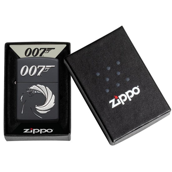 Zippo James Bond 007 Classic Black Matte Windproof Pocket Lighter, 49329