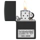 Zippo License Plate Classic Black Matte Windproof Pocket Lighter, 48689