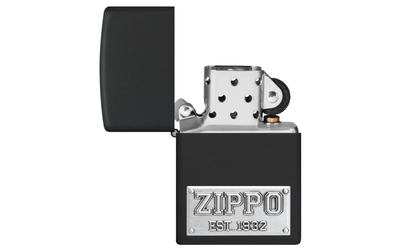 Zippo License Plate Classic Black Matte Windproof Pocket Lighter 48689 Zippo India Lightorati 